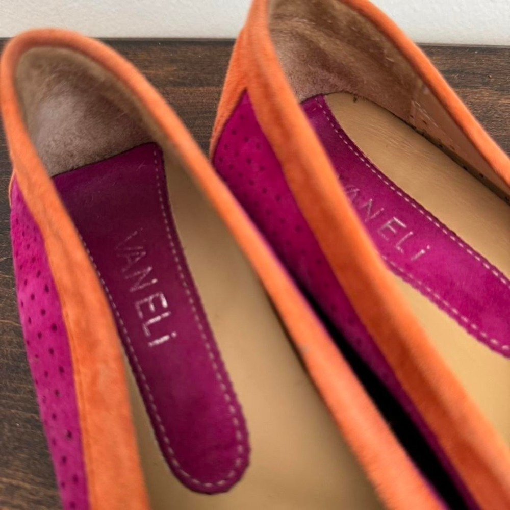 90s / Y2K Orange and pink suede loafer Size 8 Narrow - Picture 7 of 8